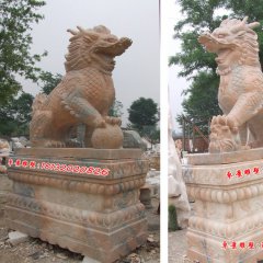 石雕麒麟雕塑，石頭麒麟雕塑，麒麟石雕