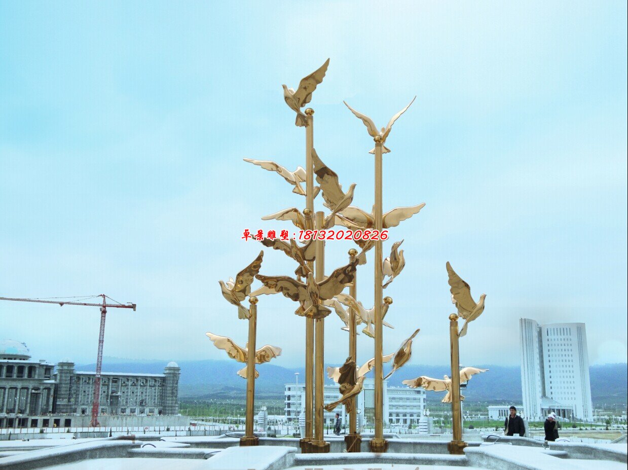 不銹鋼鴿子雕塑飛翔的鴿子雕塑