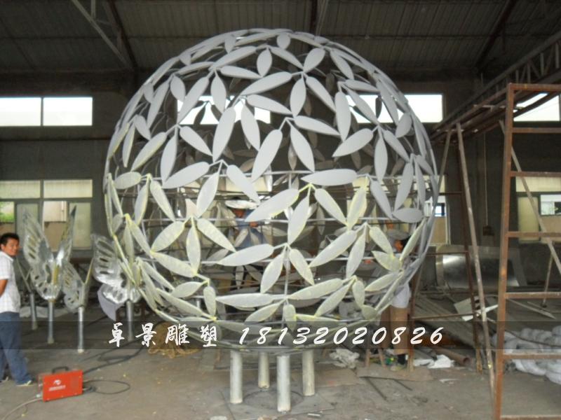 不銹鋼球形雕塑，不銹鋼抽象球雕塑