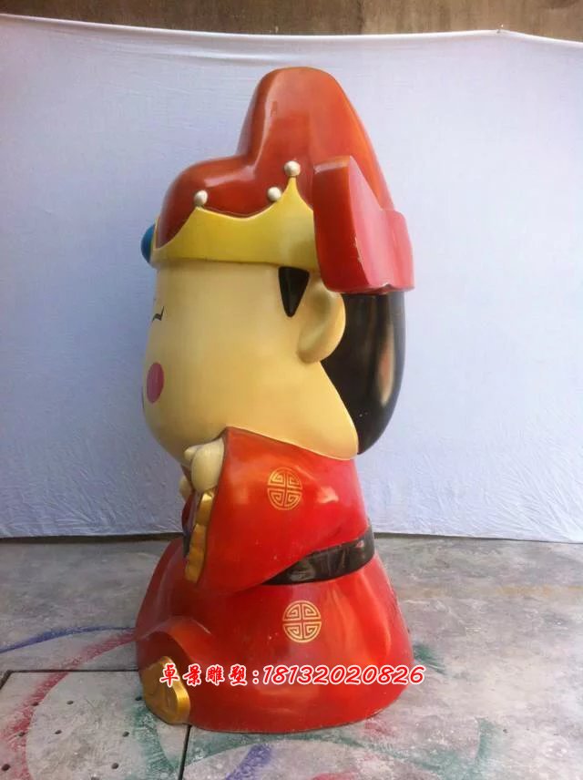 玻璃鋼財(cái)神雕塑，玻璃鋼卡通財(cái)神雕塑