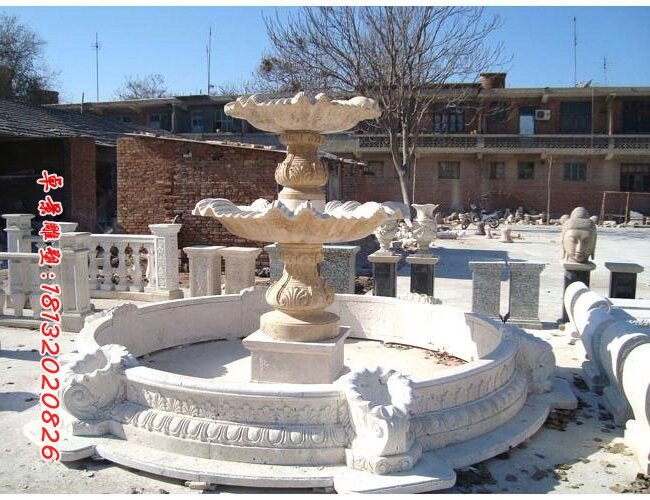 石雕噴泉，大理石噴泉雕塑
