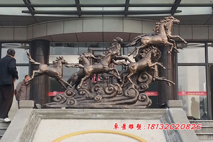 八馬銅雕，八馬奔跑銅雕