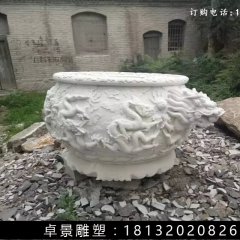 石水缸，漢白玉水缸雕塑