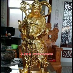 韋佗佛護法銅雕，鎏金銅韋佗護法雕塑