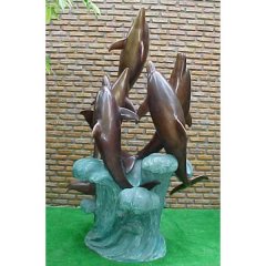 海豚銅雕，海豚嬉戲銅雕