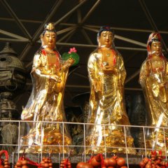 西方三圣銅雕，三圣銅雕