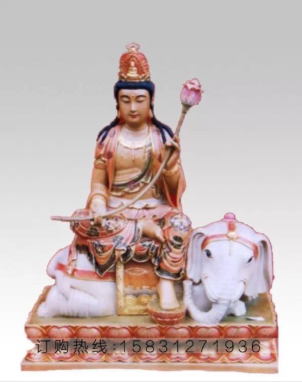 玻璃鋼彩繪普賢菩薩雕塑，玻璃鋼彩繪菩薩雕塑 (2)