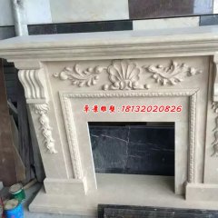 石頭壁爐，石雕壁爐雕塑