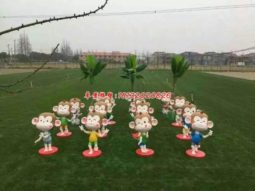 玻璃鋼小猴子雕塑，卡通動物雕塑