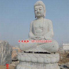 坐著的佛像雕塑，石雕如來佛祖