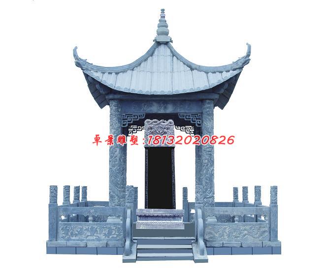 石雕涼亭，青石涼亭雕塑