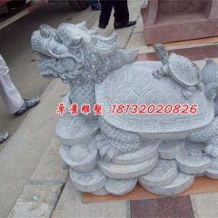 龍龜石雕，青石龍龜雕塑，神獸石雕