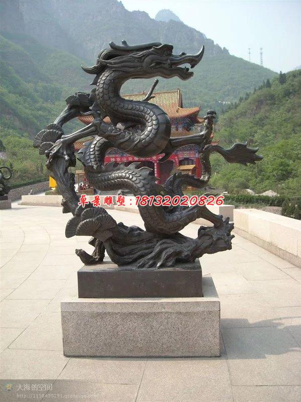 銅龍雕塑，青龍銅雕