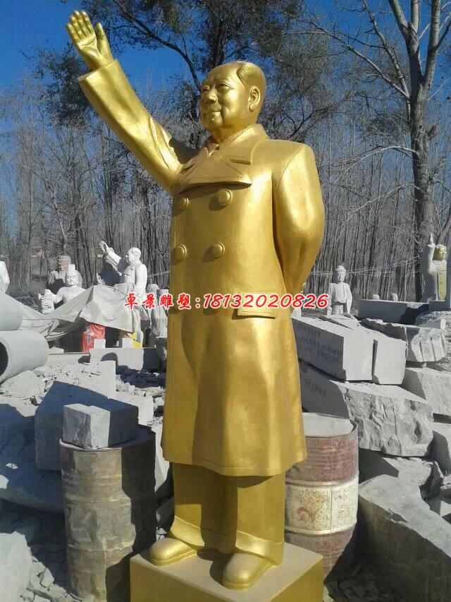 玻璃鋼毛主席雕塑，玻璃鋼仿銅人物雕塑 (2)