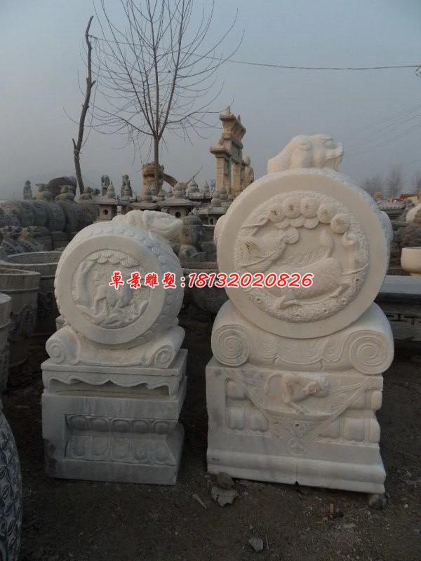石雕門(mén)墩，漢白玉門(mén)墩雕塑 (4)
