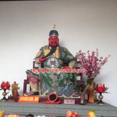 玻璃鋼關公雕塑，紅臉關二爺雕塑