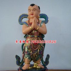 玻璃鋼善財童子雕塑，彩繪神仙雕塑