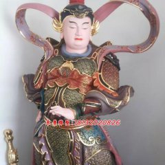 韋陀菩薩雕塑，玻璃鋼彩繪神仙雕塑