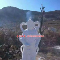 韋陀石雕，漢白玉韋陀菩薩雕塑