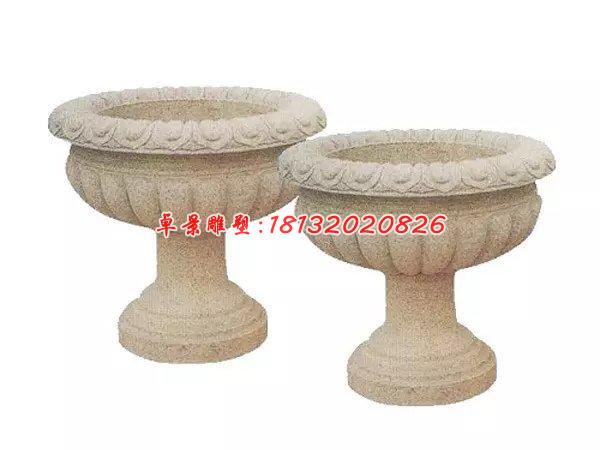 石雕花盆，砂巖花盆，廣場(chǎng)石花盆