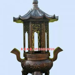 功德塔爐銅雕，寺廟香爐銅雕