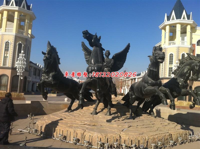 阿波羅戰車雕塑，小區景觀銅雕 (2)