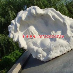 彌勒佛石浮雕，漢白玉佛像浮雕