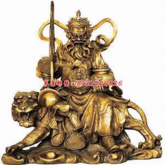 騎虎財神銅雕，武財神雕塑