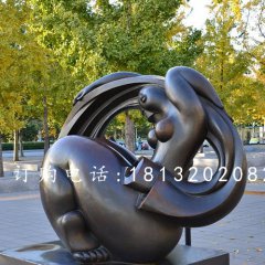 抽象女人銅雕，公園抽象人物銅雕