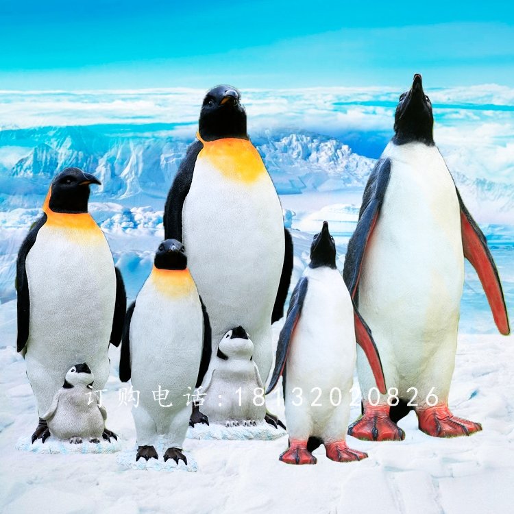 玻璃鋼企鵝，玻璃鋼仿真動(dòng)物雕塑 (1)