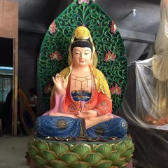 彩繪觀音菩薩雕塑，玻璃鋼觀音雕塑