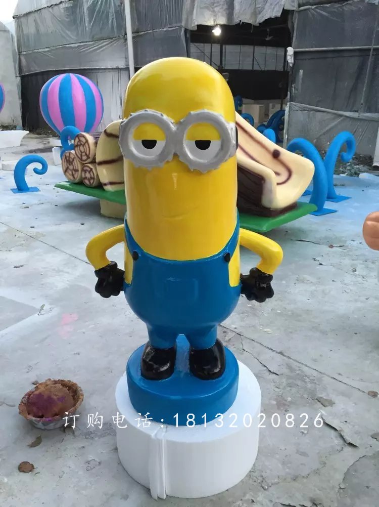 玻璃鋼小黃人，卡通玻璃鋼雕塑 (4)