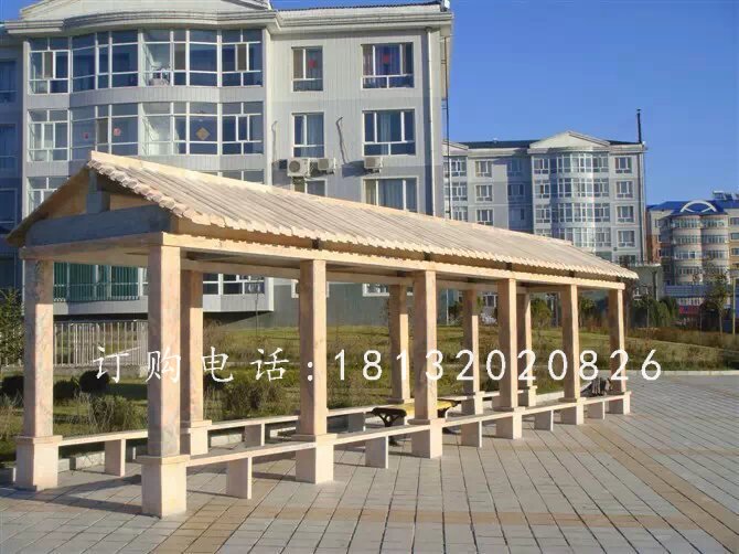 石雕走廊，小區石長廊雕塑