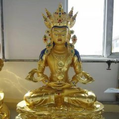 彩繪銅藏佛雕塑，鎏金密宗佛雕塑