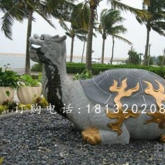 大理石龍龜雕塑，古代神獸石雕