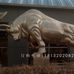 不銹鋼拓荒牛雕塑，不銹鋼動物雕塑