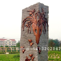 鍛銅浮雕，蝴蝶蘭花銅浮雕