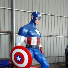 美國(guó)隊(duì)長(zhǎng)雕塑，玻璃鋼人物雕塑