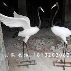 玻璃鋼仙鶴雕塑，玻璃鋼仿真動物雕塑