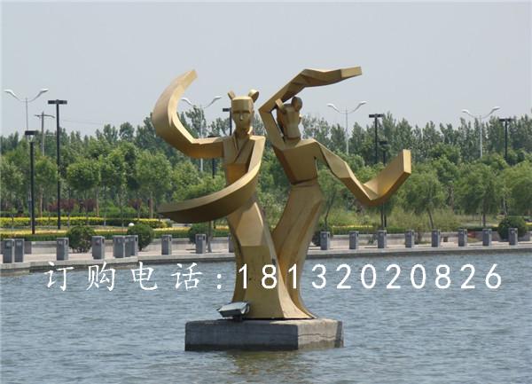 不銹鋼古代美女雕塑,抽象人物雕塑