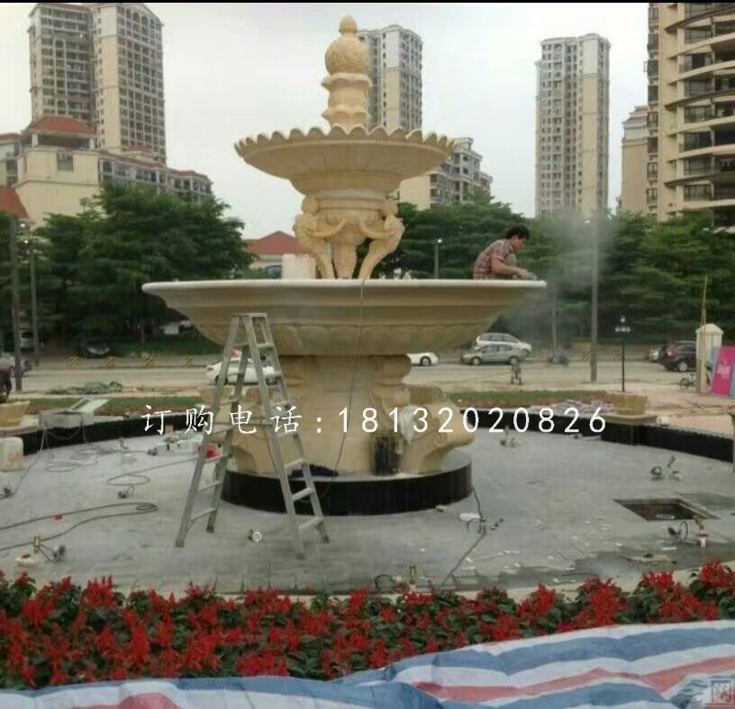花園噴泉石雕，石噴泉雕塑