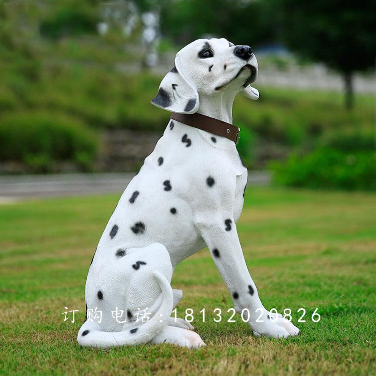 斑點(diǎn)狗雕塑，玻璃鋼仿真動(dòng)物雕塑 (2)