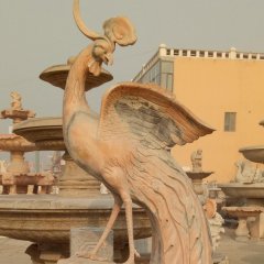 鳳凰石雕，晚霞紅古代神獸石雕