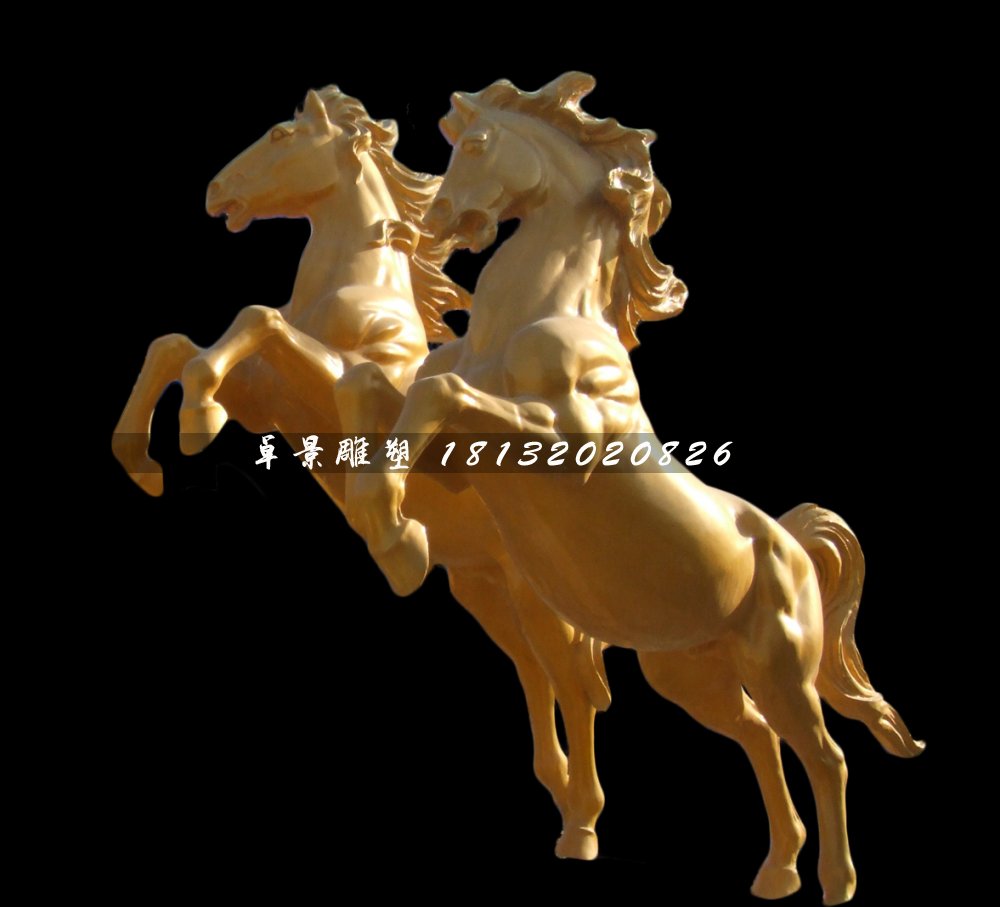廣場立馬雕塑，玻璃鋼仿銅馬雕塑 (1)
