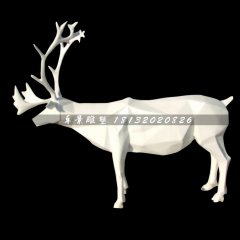 抽象馴鹿雕塑，玻璃鋼抽象動物雕塑