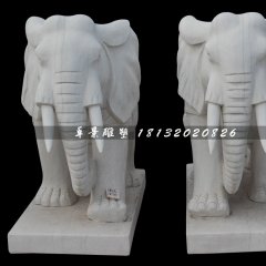 大象石雕，漢白玉大象，動(dòng)物石雕