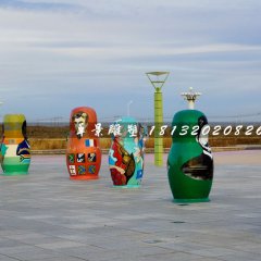 玻璃鋼套娃雕塑，玻璃鋼彩繪雕塑