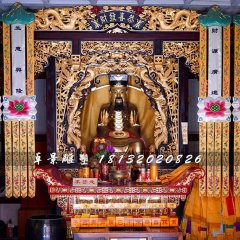 財(cái)神銅雕，鎏金財(cái)神