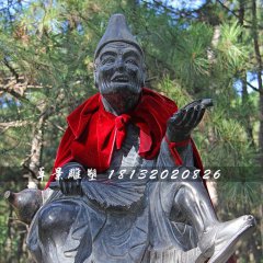 濟公石雕，青石濟公雕塑