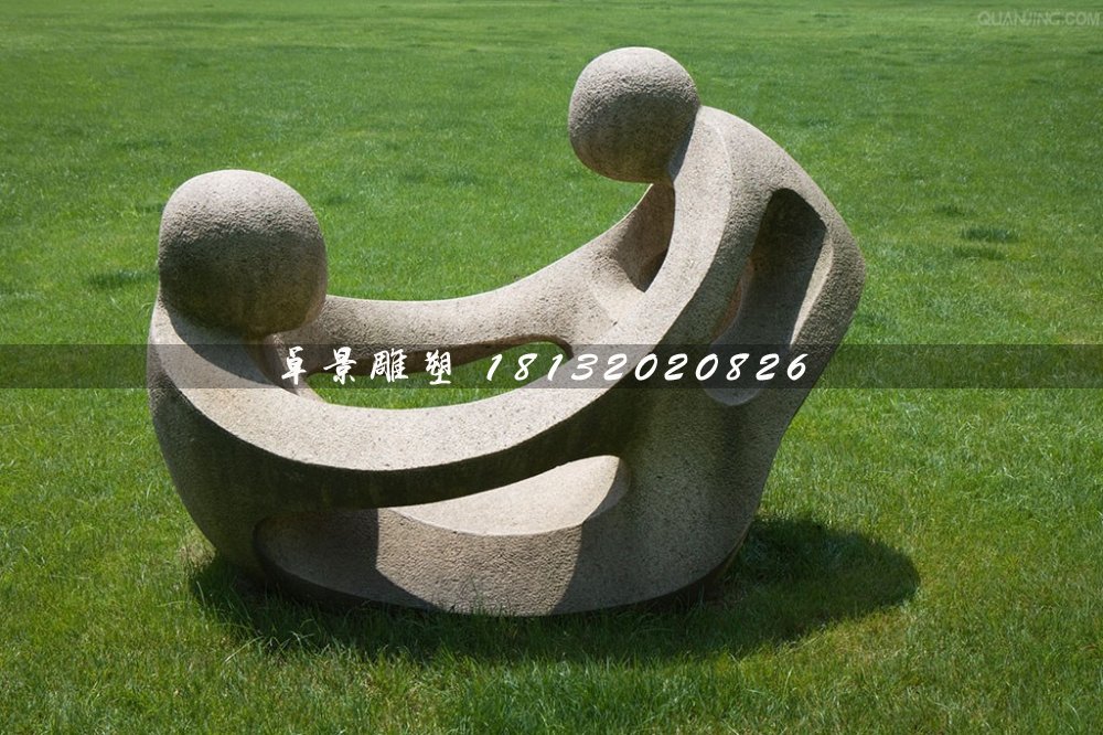 母子情深石雕，公園抽象人物石雕